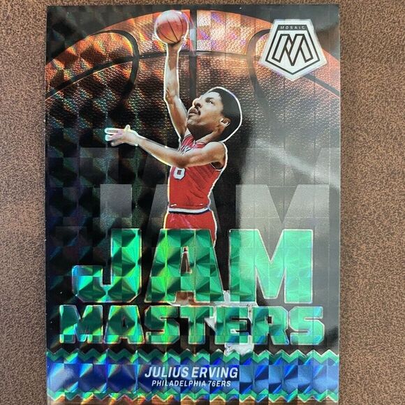 2023-24 Mosaic Basketball Green Mosaic Prizm NBA Jam Masters Julius Erving #9 - Picture 1 of 2